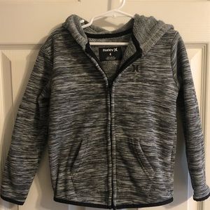 Boys Hurley Zip Up Jacket, Gray, Lightweight, Size 4, XS